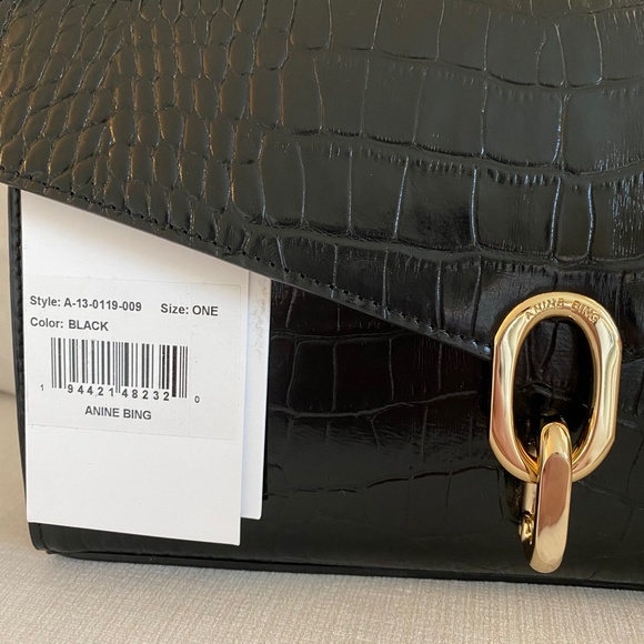 ANINE BING Colette Bag - Black Croc (NWT) - Picture 11 of 11